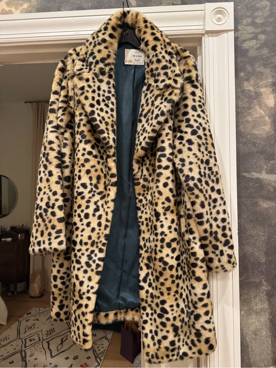 Anthropologie Jackets & Blazers - Leopard Print Faux Fur Coat, Women (Beige Black) by Anthropologie